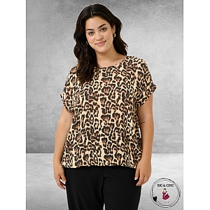 KAFFE CURVE Shirt Ami Leopard